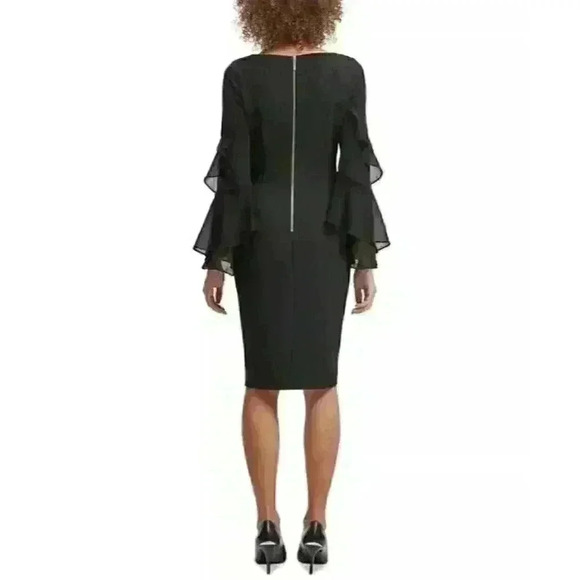NEW! Calvin Klein Women's Plus 22W Ruffled-Sleeve Sheath Dress NWT $139 - Picture 2 of 4